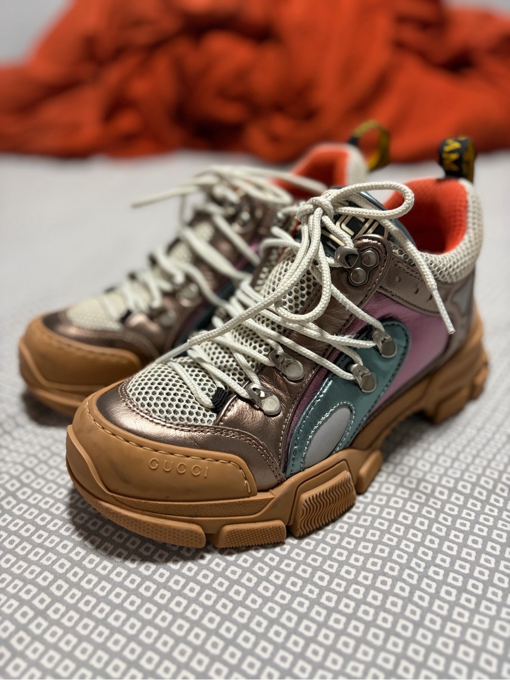 Gucci Women’s Multicolor Chunky Sneaker - Pink/Blue/Tan